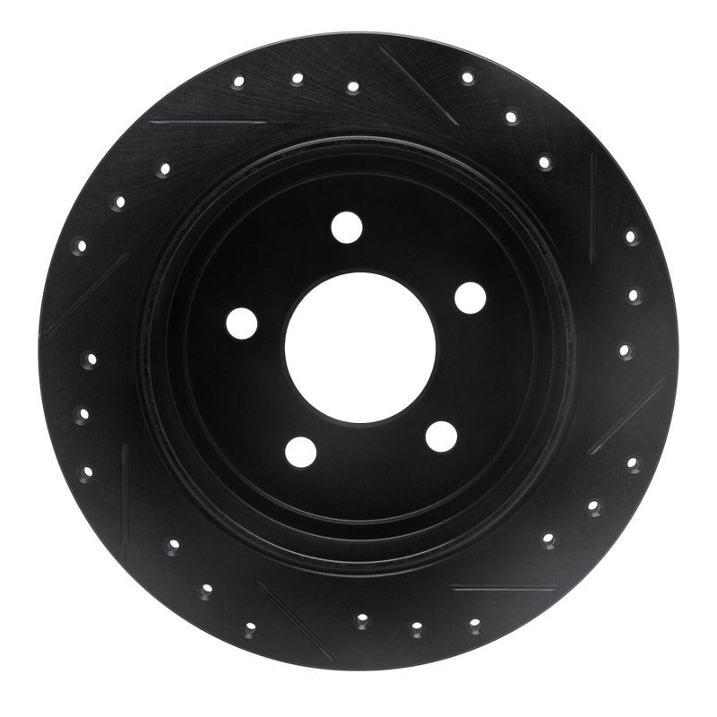Ford Explorer Sport Brake Rotor (1) - Rear Left - R1 Concepts - Drilled & Slotted - Black - `95-`02